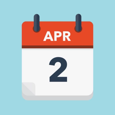 Calendar icon showing 2nd April