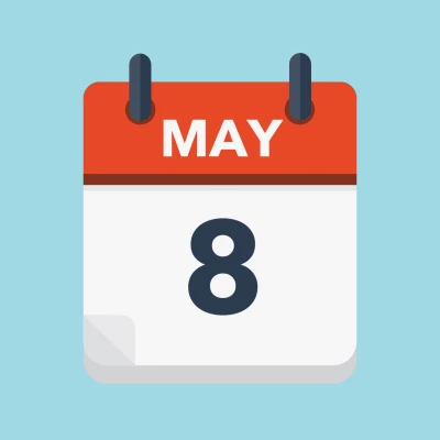 Calendar icon showing 8th May