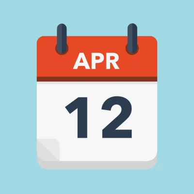 Calendar icon showing 12th April